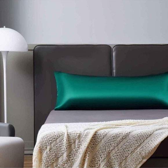 Dark Green Satin Body Pillow Cover Pillowcase Super Soft Silky  (3 Available) - Picture 3 of 5